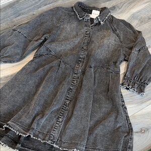Free people washed Black Denim dress